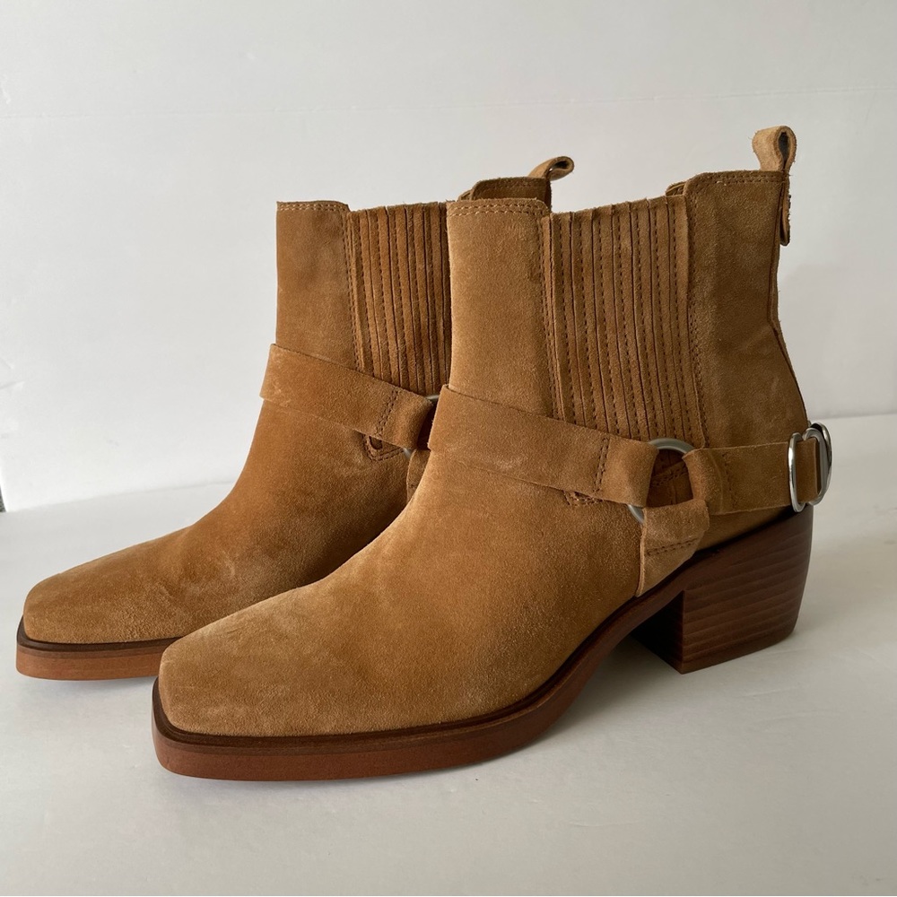 NWOT Bellamie Sam Edelman Tan Suede Women’s Booties Size 7b - Picture 3 of 11
